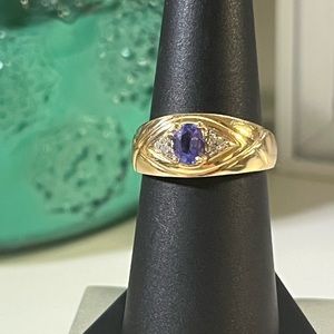 14K  Gold Tanzanite & diamond Ring Clyde Dunier